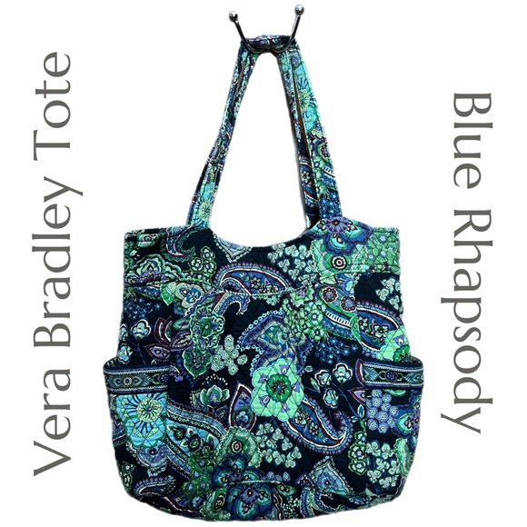 Vera Bradley Handbags - Vera Bradley - Blue Rhapsody - Zipper Top - Shoulder Tote Bag